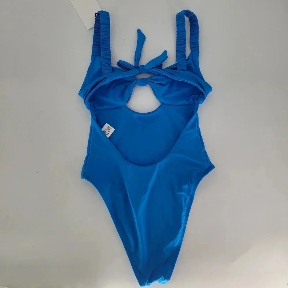 vitamin A blue one peice swimsuit small small